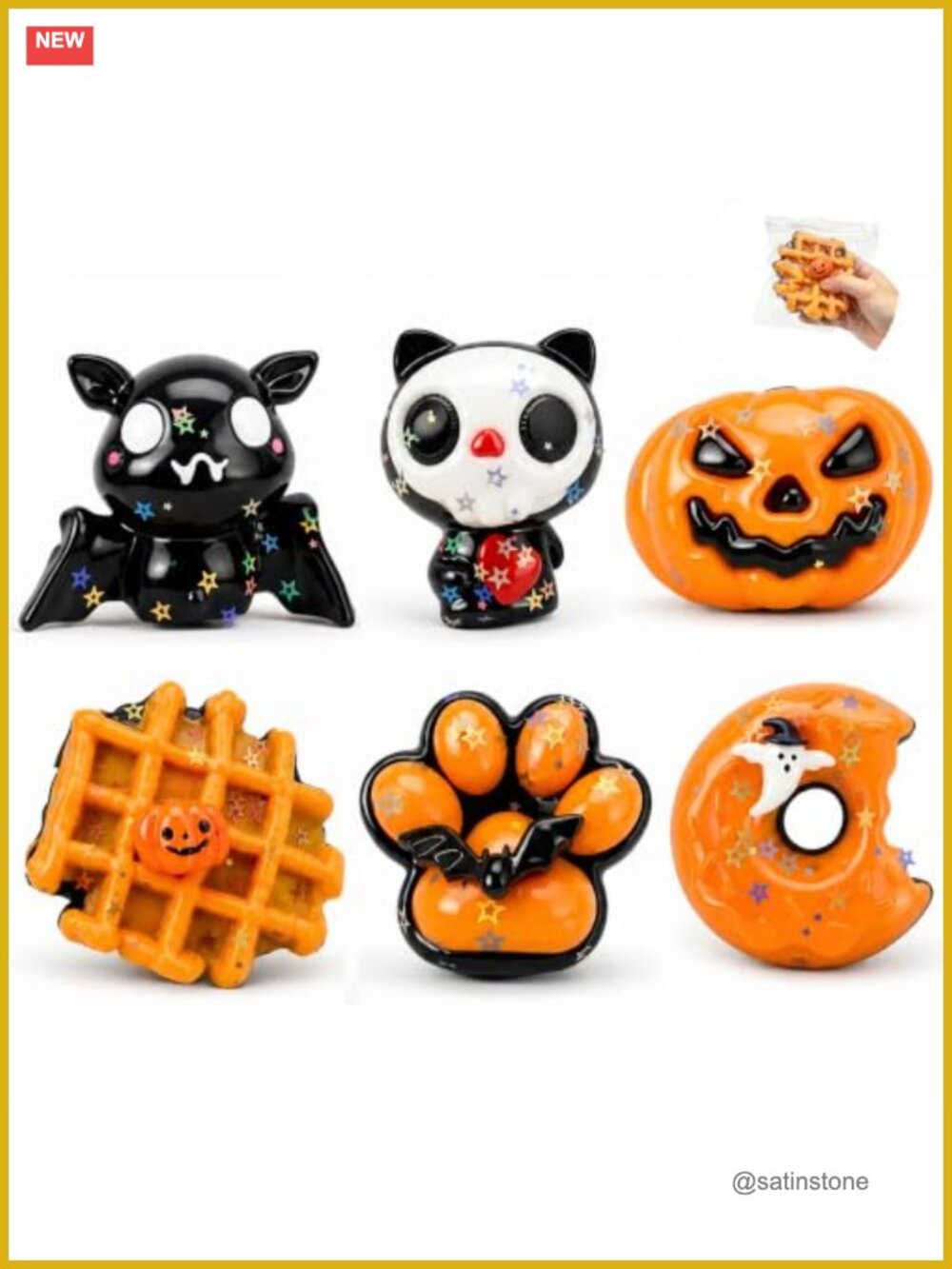 Halloween Taba Squishy Fidget Toys 6 Pack Sensory Stress Relief Kids Fun